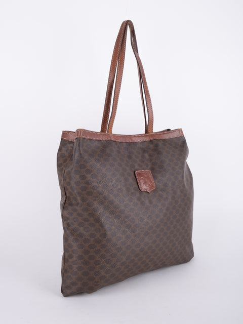 Celine Macadam Vintage Brown Tote Bag