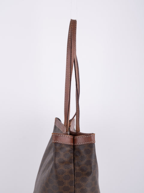 Celine Macadam Vintage Brown Tote Bag