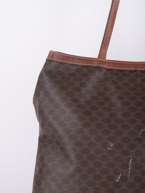 Celine Macadam Vintage Brown Tote Bag