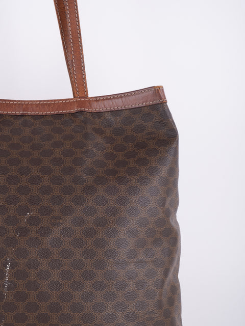 Celine Macadam Vintage Brown Tote Bag