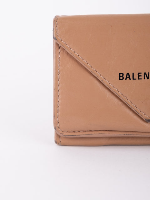 Balenciaga Mini Papier Wallet Nude