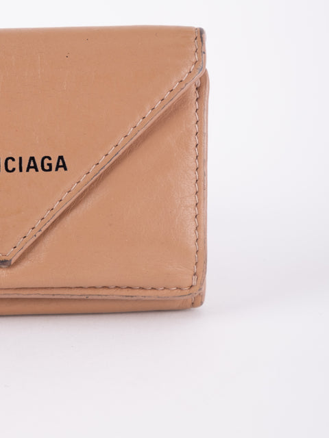Balenciaga Mini Papier Wallet Nude