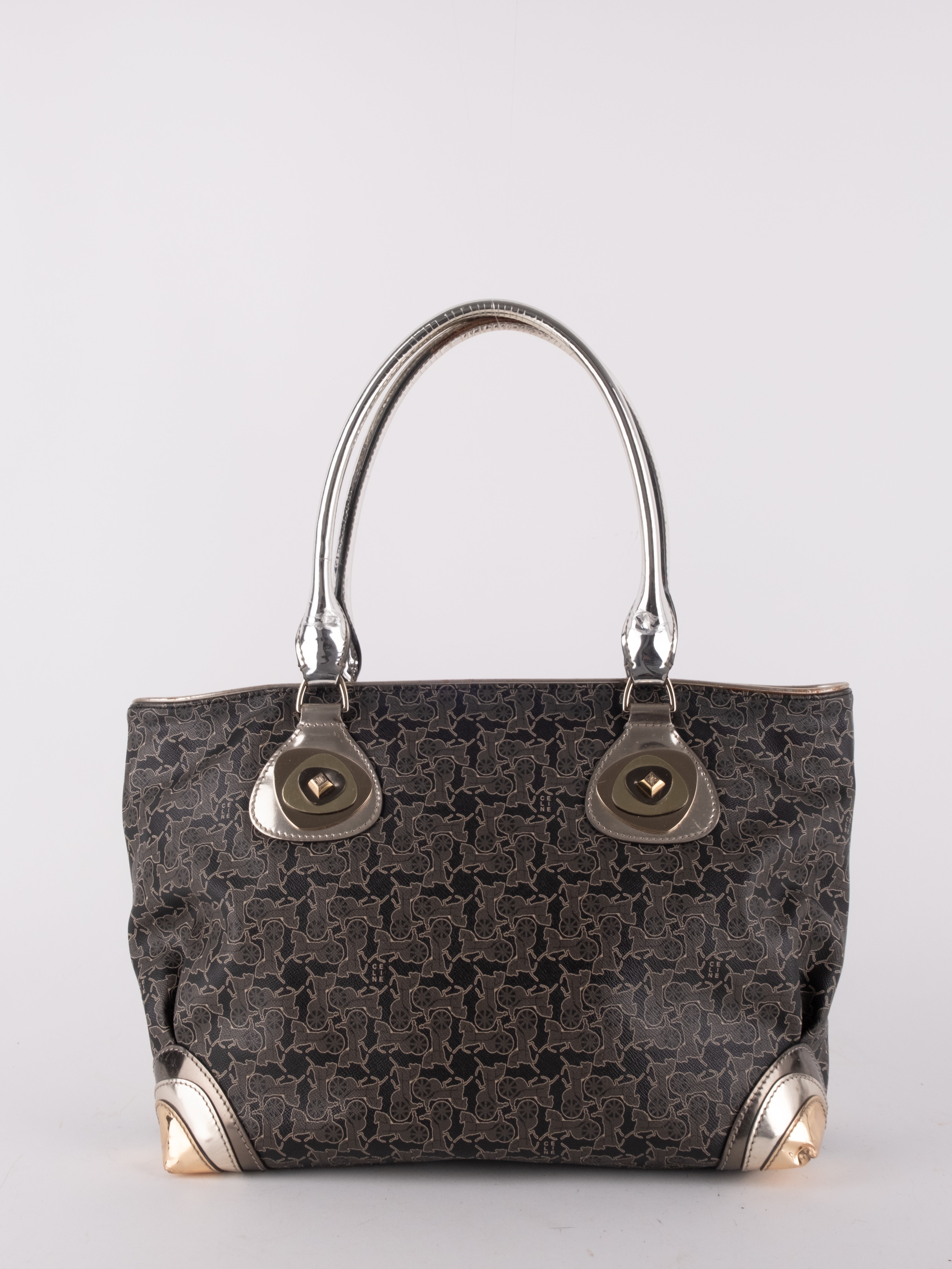 Celine Monogram Textured Tote Grey