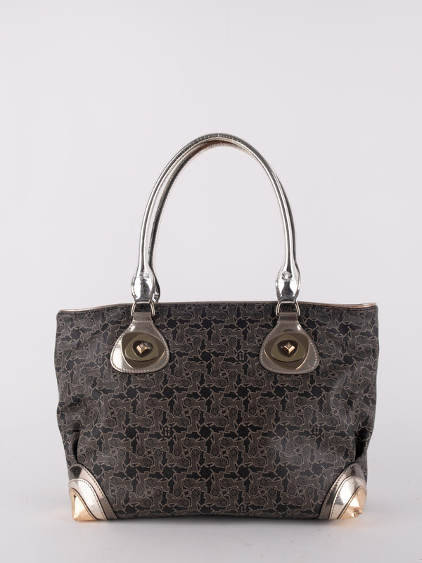 Celine Monogram Textured Tote Grey