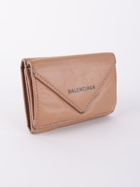 Balenciaga Mini Papier Wallet Nude