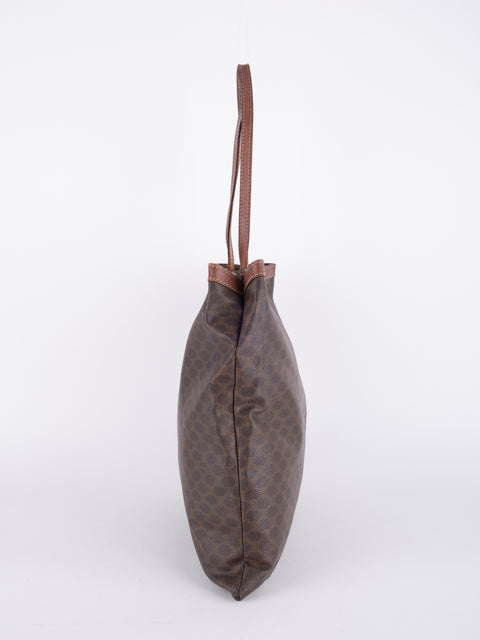 Celine Macadam Vintage Brown Tote Bag
