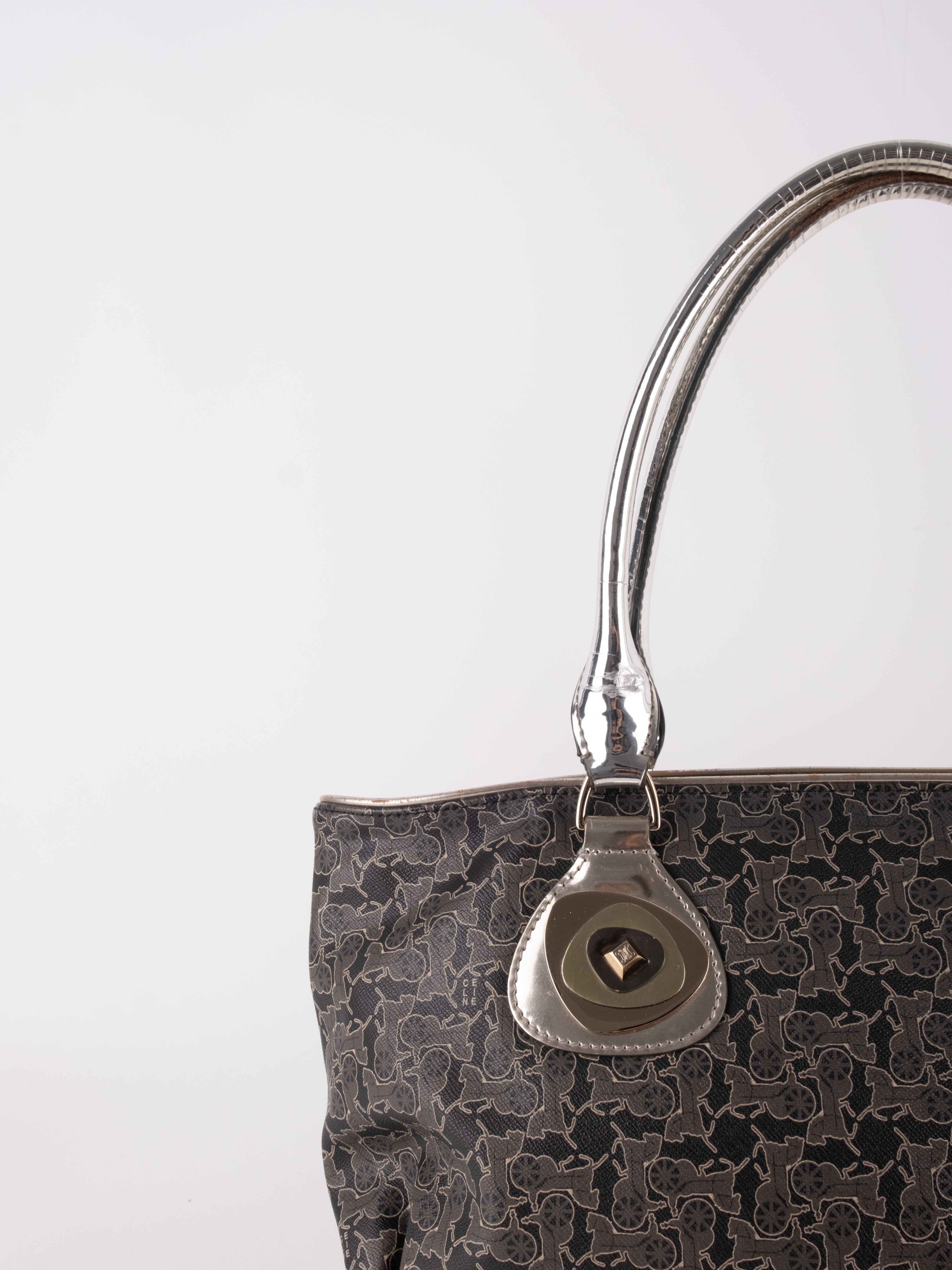 Celine Monogram Textured Tote Grey