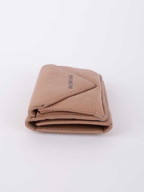 Balenciaga Mini Papier Wallet Nude
