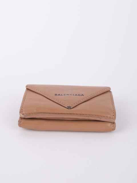 Balenciaga Mini Papier Wallet Nude
