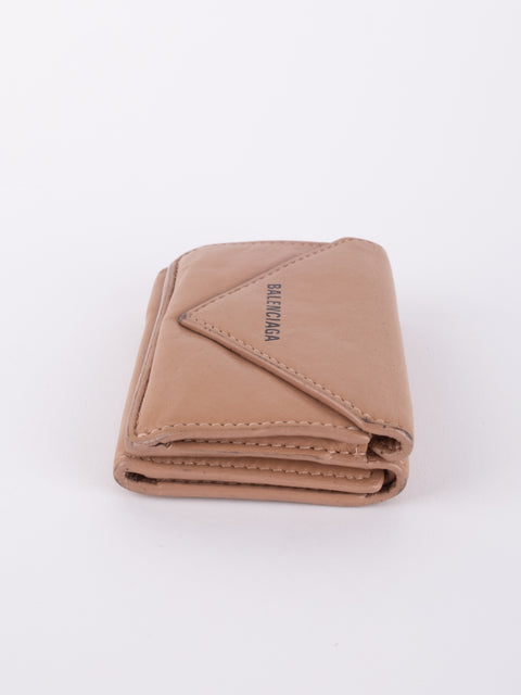 Balenciaga Mini Papier Wallet Nude