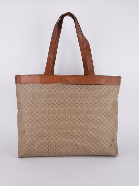 Celine Macadam Vintage Beige Large Tote Bag