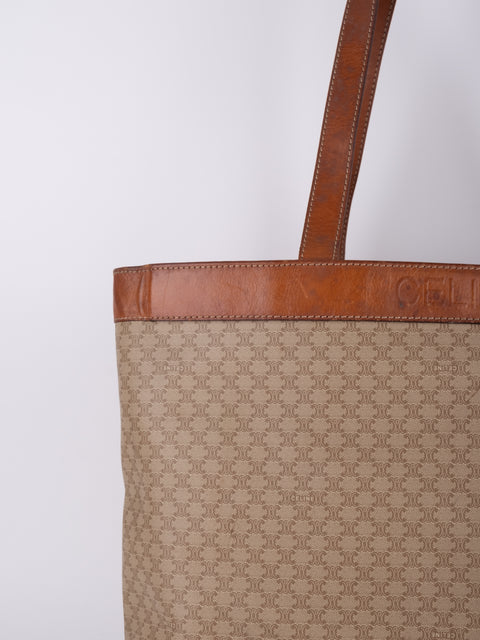 Celine Macadam Vintage Beige Large Tote Bag