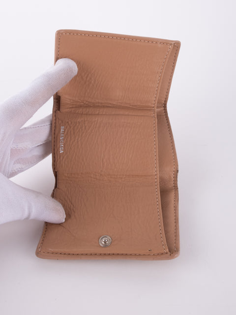 Balenciaga Mini Papier Wallet Nude