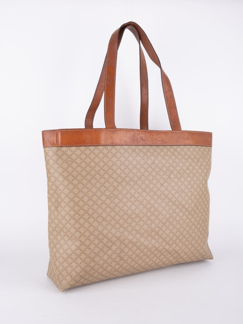Celine Macadam Vintage Beige Large Tote Bag
