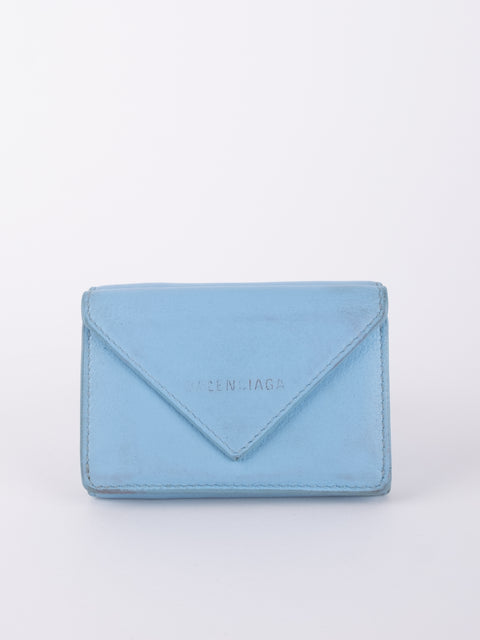 Balenciaga Mini Papier Wallet Blue
