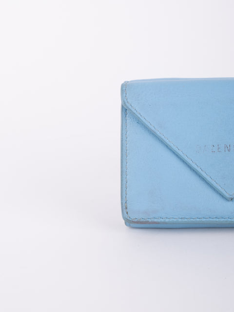 Balenciaga Mini Papier Wallet Blue