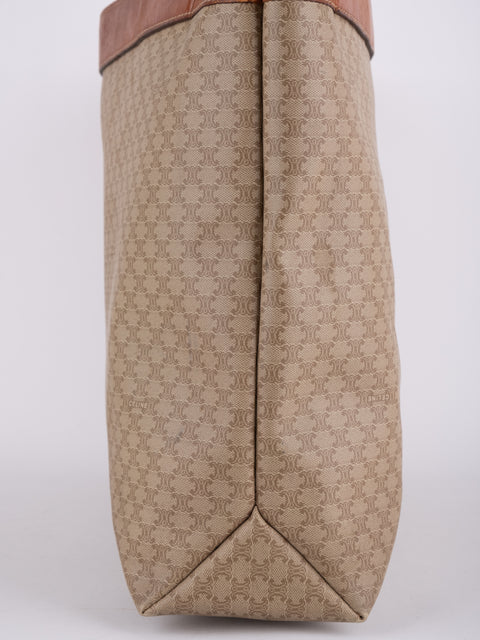 Celine Macadam Vintage Beige Large Tote Bag