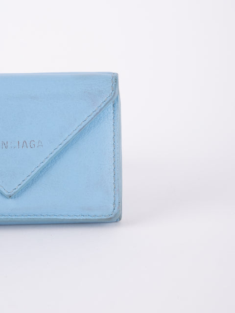 Balenciaga Mini Papier Wallet Blue