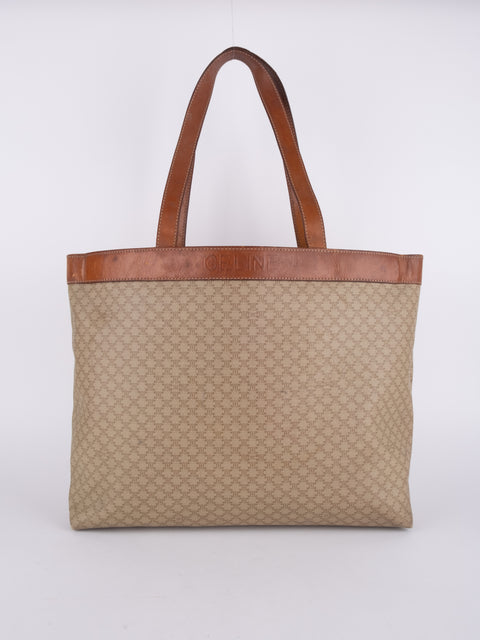 Celine Macadam Vintage Beige Large Tote Bag