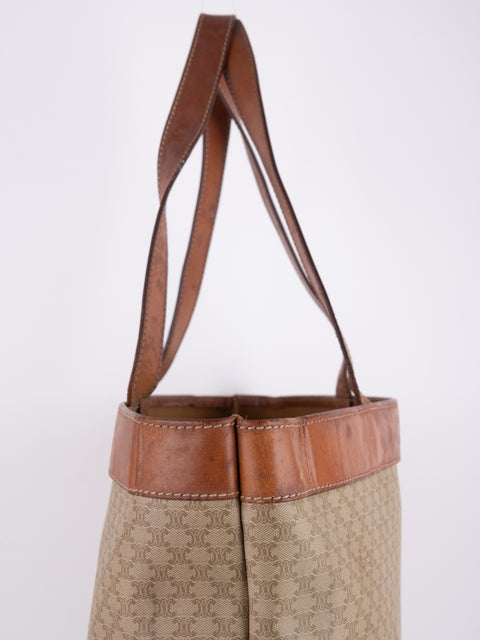 Celine Macadam Vintage Beige Large Tote Bag