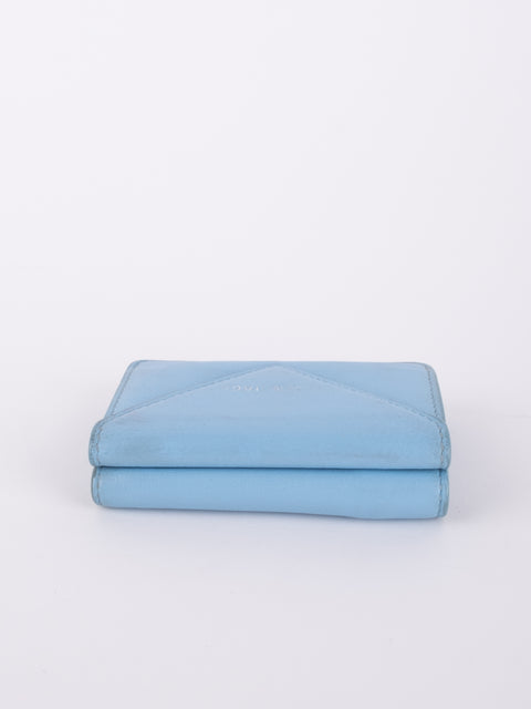 Balenciaga Mini Papier Wallet Blue