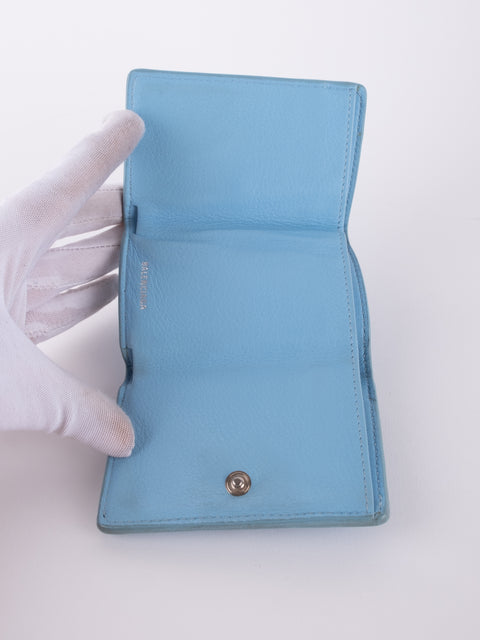 Balenciaga Mini Papier Wallet Blue