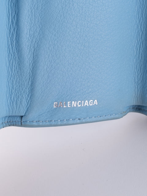 Balenciaga Mini Papier Wallet Blue