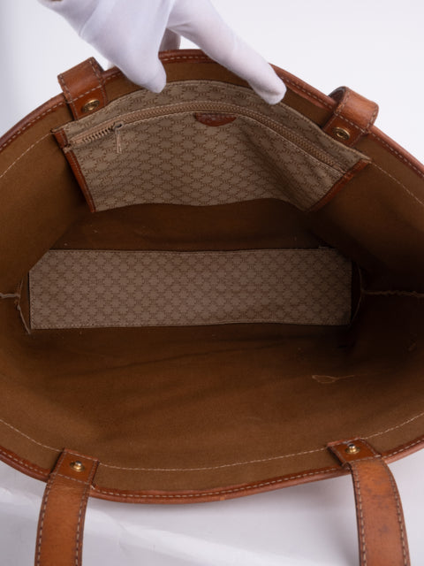 Celine Macadam Vintage Beige Large Tote Bag