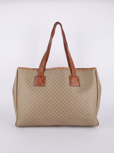Celine Macadam Vintage Beige Large Shopping Tote