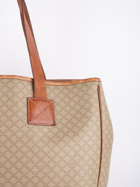 Celine Macadam Vintage Beige Large Shopping Tote