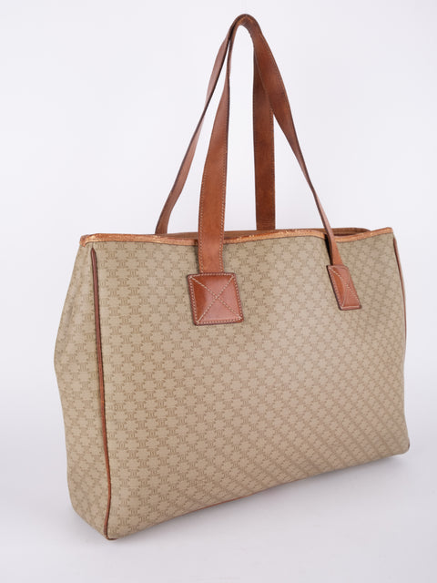 Celine Macadam Vintage Beige Large Shopping Tote