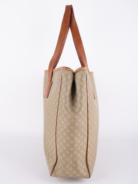 Celine Macadam Vintage Beige Large Shopping Tote