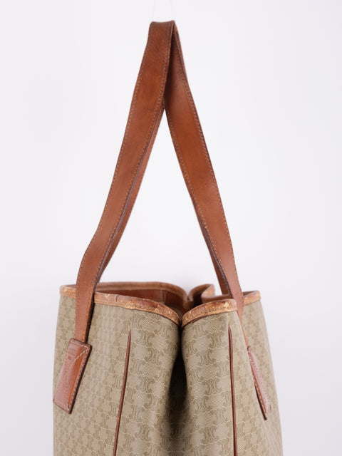 Celine Macadam Vintage Beige Large Shopping Tote