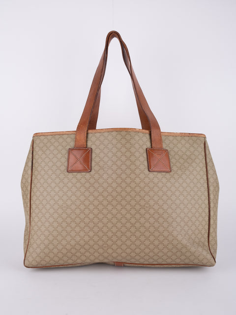 Celine Macadam Vintage Beige Large Shopping Tote