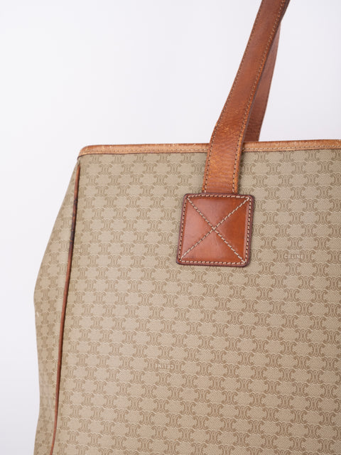 Celine Macadam Vintage Beige Large Shopping Tote