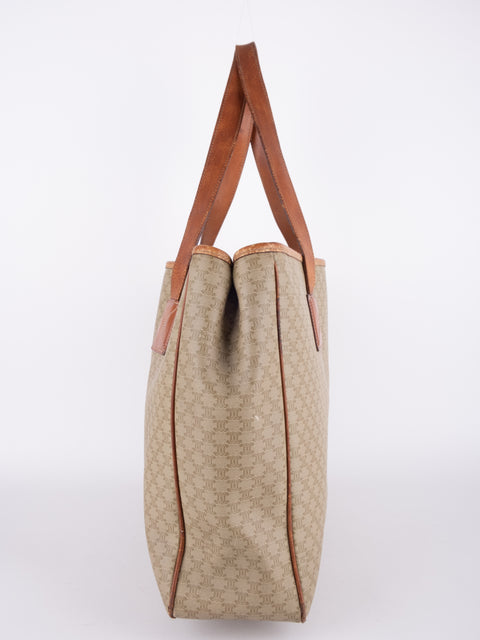 Celine Macadam Vintage Beige Large Shopping Tote
