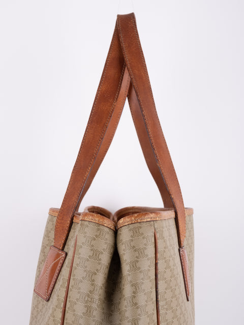 Celine Macadam Vintage Beige Large Shopping Tote