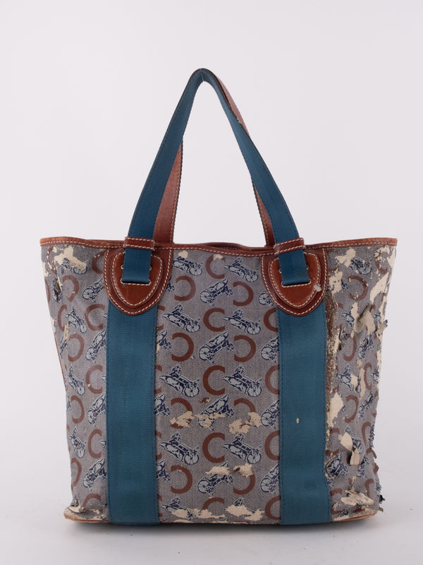 Celine Monogram Canvas Tote Blue