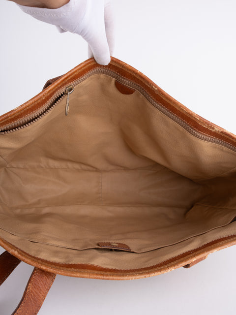 Celine Macadam Vintage Beige Large Shopping Tote