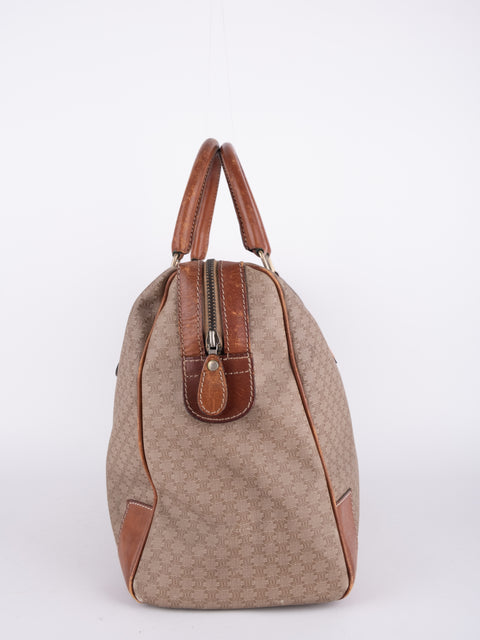 Celine Macadam Vintage Beige Boston Handbag