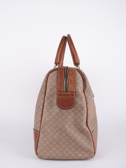 Celine Macadam Vintage Beige Boston Handbag
