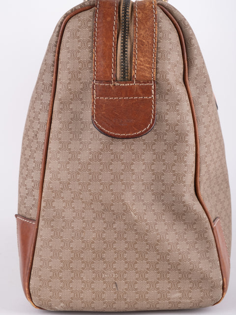 Celine Macadam Vintage Beige Boston Handbag