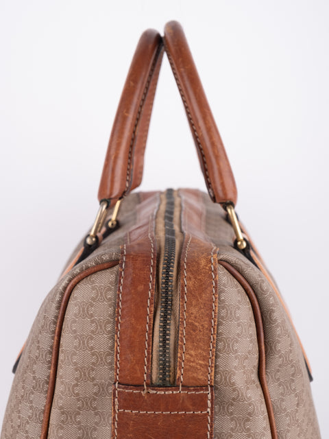 Celine Macadam Vintage Beige Boston Handbag
