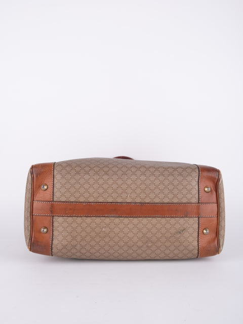 Celine Macadam Vintage Beige Boston Handbag