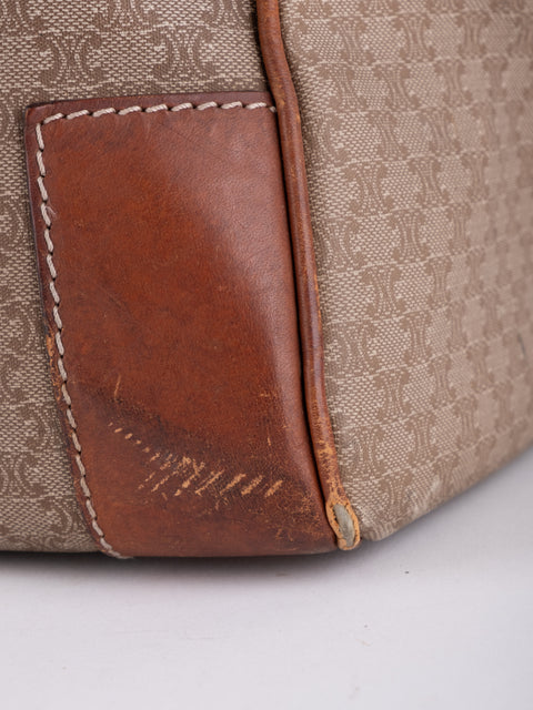 Celine Macadam Vintage Beige Boston Handbag
