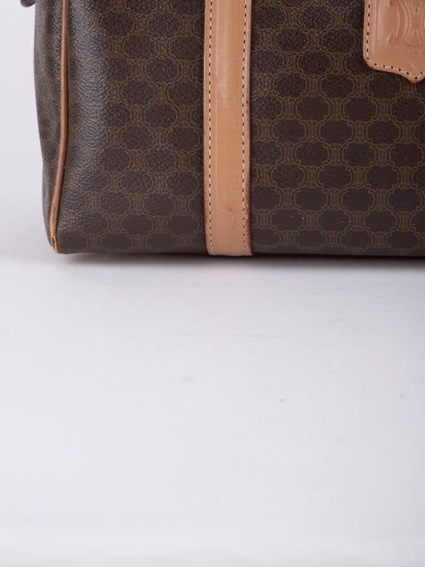 Celine Macadam Vintage Brown Boston Handbag