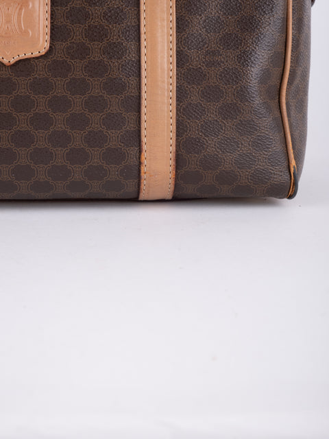 Celine Macadam Vintage Brown Boston Handbag