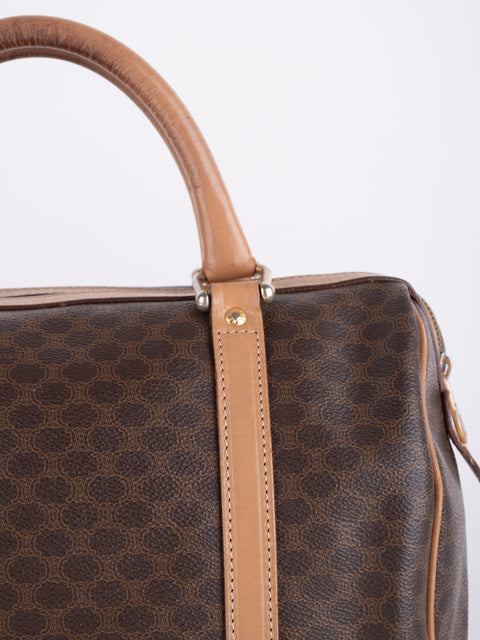 Celine Macadam Vintage Brown Boston Handbag