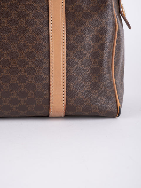 Celine Macadam Vintage Brown Boston Handbag