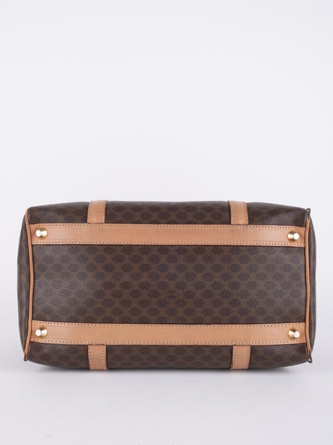 Celine Macadam Vintage Brown Boston Handbag